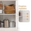 SoBuy FKW41-ST Desserte Cuisine avec Roulettes, Plan de Travail Extensible, 2 Tiroirs et Étagères Réglables, Mobile, Rangement Optimisé – L130×P46(+25)×H91 cm