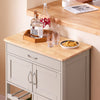 SoBuy FKW45-KA Desserte Cuisine sur Roulettes – Plan Hévéa, Casier à Vin, 1 Tiroir, 1 Placard – 67×38×86 cm, Marron Clair