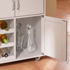SoBuy FKW45-KA Desserte Cuisine sur Roulettes – Plan Hévéa, Casier à Vin, 1 Tiroir, 1 Placard – 67×38×86 cm, Marron Clair