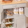 SoBuy FKW45-KA Desserte Cuisine sur Roulettes – Plan Hévéa, Casier à Vin, 1 Tiroir, 1 Placard – 67×38×86 cm, Marron Clair