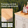 SoBuy FKW45-KA Desserte Cuisine sur Roulettes – Plan Hévéa, Casier à Vin, 1 Tiroir, 1 Placard – 67×38×86 cm, Marron Clair