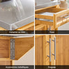 SoBuy FKW69-N Desserte de Cuisine à Roulettes, Plan de Travail INOX Extensible 46→71cm, 2 Tiroirs, Étagères Réglables, Charge 100 kg – 115x46x92 cm