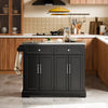 SoBuy FKW71-III-SCH Îlot de Cuisine Mobile avec Plan Inox Extensible 46–71 cm – 2 Tiroirs, Étagères Réglables, Noir