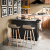 SoBuy FKW71-III-SCH Îlot de Cuisine Mobile avec Plan Inox Extensible 46–71 cm – 2 Tiroirs, Étagères Réglables, Noir