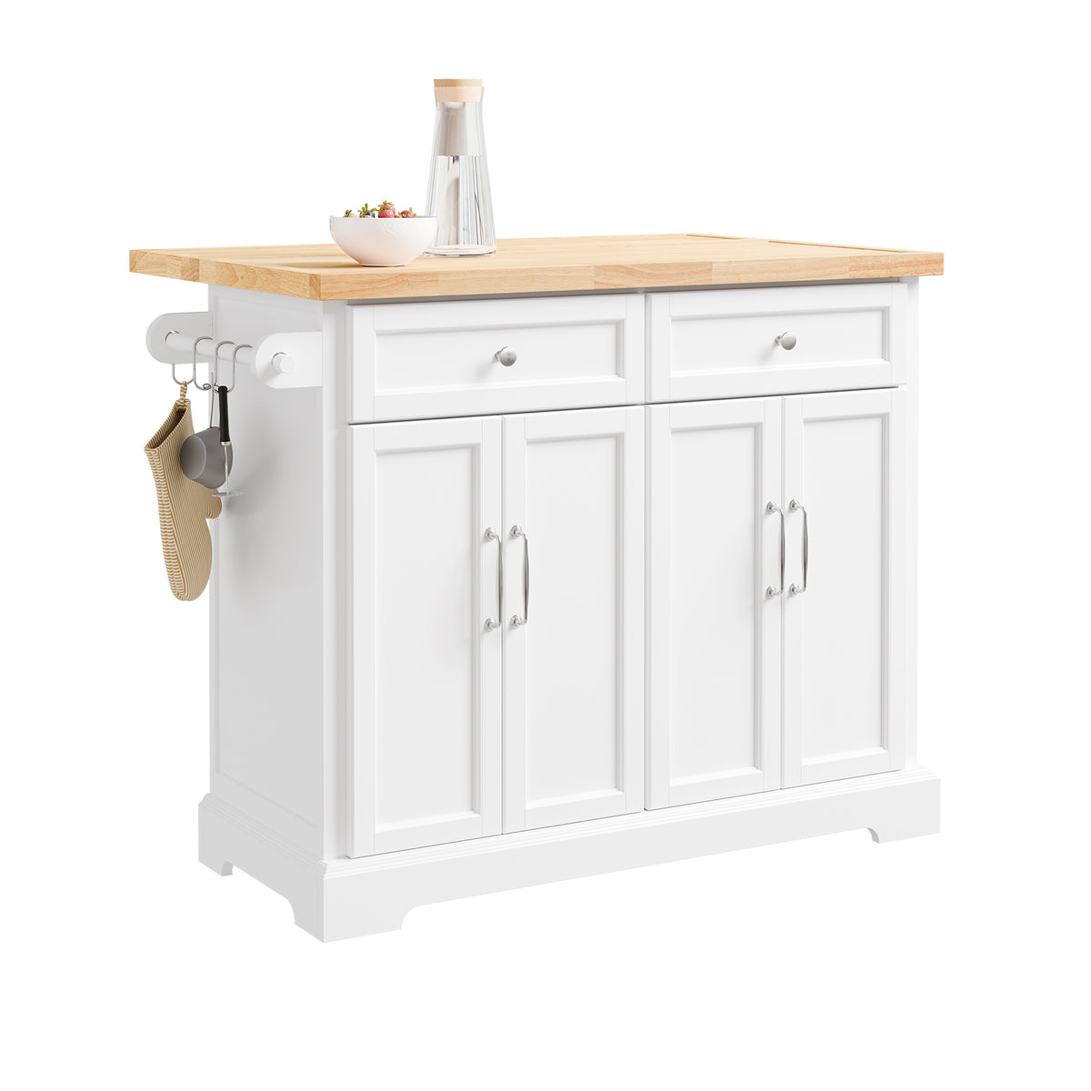 Desserte de cuisine SoBuy FKW71-III-WN avec plan de travail extensible, vue d'ensemble