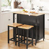 SoBuy FKW74-SCH Desserte Cuisine à Roulettes 94 cm avec 2 Tiroirs et 2 Étagères, Plan de Travail 60 kg – 4 Roulettes dont 2 Freinées, Noir