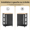 SoBuy FKW75-SCH Desserte de Cuisine à Roulettes – Plan de Travail, Placard et Étagères – Noir