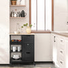 SoBuy FKW79-SCH Desserte de Cuisine sur Roulettes – 3 Tiroirs, 1 Tablette Amovible, 2 Étagères, Noir, 68×38×85 cm