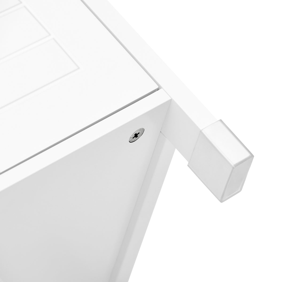 sobuyes.shopG126-W Colonne de Salle de Bain – 4 Étagères, 2 Tiroirs, Anti-Basculement, 30×30×144 cm, Blanc