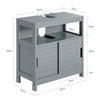 sobuyes.shopG128-SG Meuble sous Lavabo avec Portes Coulissantes, Format Compact, Résistant à l’Humidité, pour Salle de Bain et WC – L60×P30×H60 cm, Bois, Gris