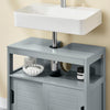 sobuyes.shopG128-SG Meuble sous Lavabo avec Portes Coulissantes, Format Compact, Résistant à l’Humidité, pour Salle de Bain et WC – L60×P30×H60 cm, Bois, Gris