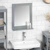 sobuyes.shopG129-SG Armoire Murale Salle de Bain avec Miroir, Format Compact, pour Salle de Bain et WC, Rangement Optimisé, Pratique – L40×P10×H49 cm, Gris Clair