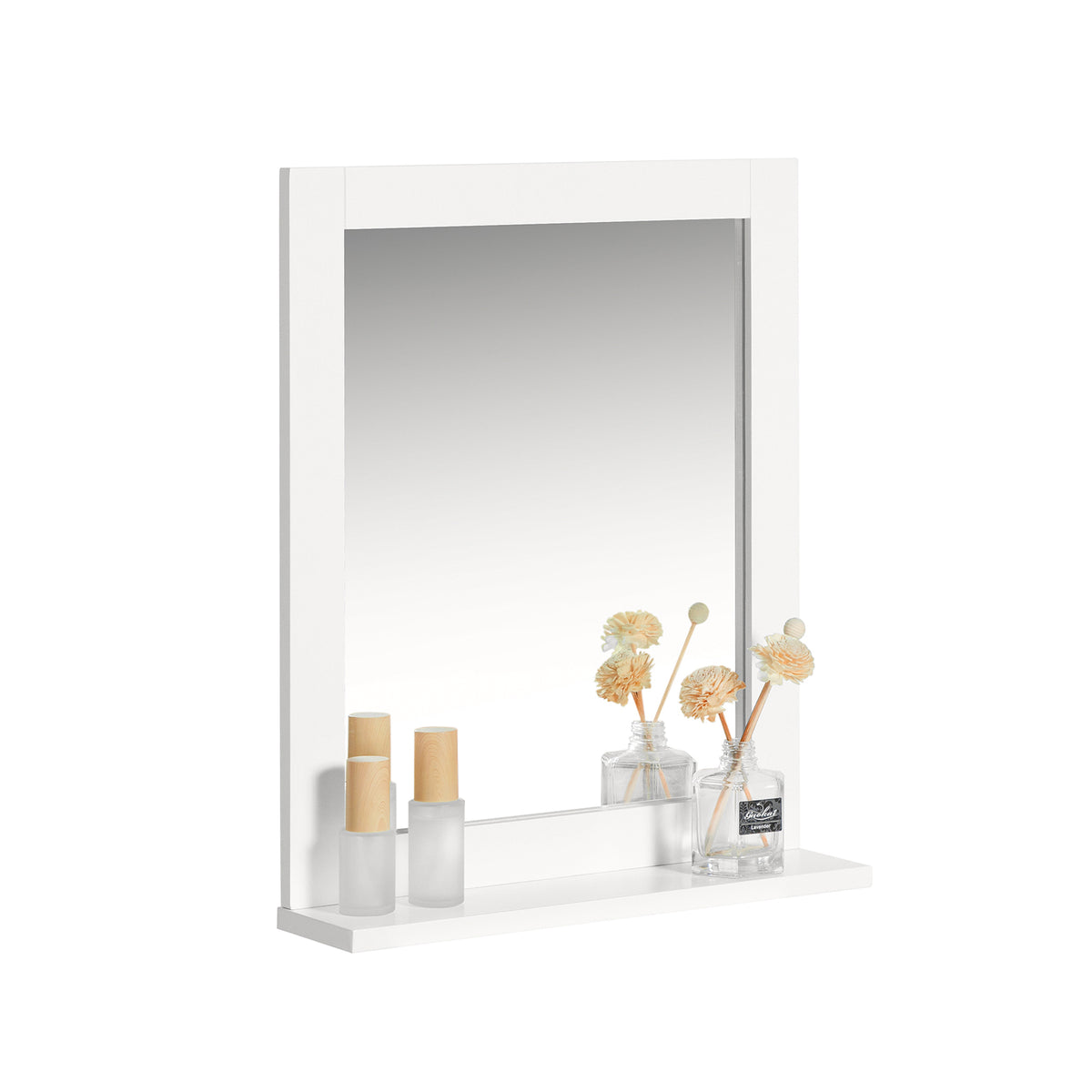 sobuyes.shopG129-W Armoire Murale Salle de Bain avec Miroir Meuble Haut Suspendu Étagère Murale de Rangement Compacte Idéal pour