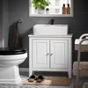sobuyes.shopG202-W Meuble sous lavabo Salle de Bain Meuble de Salle de Bain avec 2 Portes, Grand Espace de Rangement & découpe Siphon sous Vasque MDF, Blanc 60x62x30cm