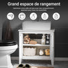 sobuyes.shopG202-W Meuble sous lavabo Salle de Bain Meuble de Salle de Bain avec 2 Portes, Grand Espace de Rangement & découpe Siphon sous Vasque MDF, Blanc 60x62x30cm