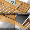 Prévente sobuyes.shopG212-N Plateau de Baignoire Extra Long et Verni avec Support Verre à Vin et Bougie, Design Fonctionnel, Usage Quotidien, Pratique – Bambou, Naturel