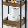 sobuyes.shopG226-F Meuble Salle de Bain Rangement avec 3 paniers - Rangement Serviteur de Douche Étagère de Stockage Salle de Bain Petit Meuble WC Rangement 28x20x74 cm