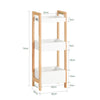 sobuyes.shopG226-WN Tour de rangement salle de bain 20 cm avec 3 paniers – Blanc et bois