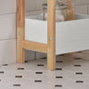 sobuyes.shopG226-WN Tour de rangement salle de bain 20 cm avec 3 paniers – Blanc et bois