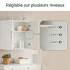 sobuyes.shopG231-W Armoire Murale Salle de Bain avec Porte et Étagère Réglable – L60×P30×H60 cm, Charge 25 kg, MDF E1, Blanc