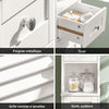 sobuyes.shopG236-W Colonne de Salle de Bain – 32 cm, 2 Portes Persiennes, Tiroir et Niche, Blanc