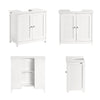 sobuyes.shopG237-II-W Meuble Sous Vasque 60 cm avec Porte à Lamelles – Étagère Réglable, Blanc