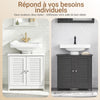 sobuyes.shopG237-II-W Meuble Sous Vasque 60 cm avec Porte à Lamelles – Étagère Réglable, Blanc