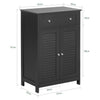 sobuyes.shopG238-DG Meuble Bas Salle de Bain avec Étagère Réglable, 1 Tiroir et 2 Portes, pour Salle de Bain et WC, Rangement Optimisé – L60×P35×H87 cm, Gris Foncé