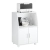 sobuyes.shopG241-W Meuble de Rangement à Roulettes avec Portes et Étagère Réglable – Blanc