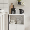 sobuyes.shopG241-W Meuble de Rangement à Roulettes avec Portes et Étagère Réglable – Blanc
