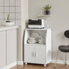 sobuyes.shopG241-W Meuble de Rangement à Roulettes avec Portes et Étagère Réglable – Blanc