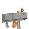 sobuyes.shopG282-HG Porte Manteau Mural avec 5 Crochets et 3 Paniers - Porte Manteau Mural Bois, Meuble Entrée avec Étagère - Pen