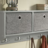 sobuyes.shopG282-HG Porte-Manteau Mural avec 5 Crochets et 3 Paniers, pour Entrée et Couloir, Design Fonctionnel, Usage Quotidien – L100×P20×H30 cm, Bois, Gris