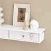 sobuyes.shopG43-W Etagere Murale avec 2 Tiroirs - Étagère Flottante Moderne pour Entrée, Salon, Cuisine & Chambre - Blanc 64x15x10cm