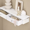 sobuyes.shopG43-W Etagere Murale avec 2 Tiroirs - Étagère Flottante Moderne pour Entrée, Salon, Cuisine & Chambre - Blanc 64x15x10cm