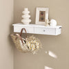 sobuyes.shopG43-W Etagere Murale avec 2 Tiroirs - Étagère Flottante Moderne pour Entrée, Salon, Cuisine & Chambre - Blanc 64x15x10cm