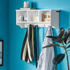 sobuyes.shopG48-W Portemanteau Étagère murale Porte-manteau salle de bain Meuble d’entrée
