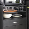 SoBuy FSB09-SCH Chariot de Cuisine sur Roulettes – Plan de Travail Extensible, 2 Étagères, Tiroir, Placard, 59×40×92 cm, Noir