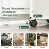 SoBuy FSB09-W Chariot de Cuisine sur Roulettes avec Plan de Travail Extensible – Meuble Micro-Ondes, 2 Étagères, Tiroir, Blanc, 40×59×92 cm