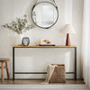 SoBuy FSB19-E Console d’Entrée Design Fonctionnel et Gain de Place, Design Moderne, Structure Robuste, Usage Quotidien – L120×P20×H65 cm, Métal, Naturel et Noir
