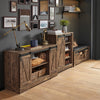 SoBuy FSB60-N Buffet Cuisine avec Porte de Grange Coulissante et 2 Étagères Réglables – L120×P40×H70 cm, Charge 50 kg, Panneaux E1, Naturel