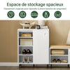 SoBuy FSB62-W Meuble d’Entrée avec Rangement Chaussures Intégré – 2 Portes Coulissantes – Entrée Organisée – 70x37x87 cm Blanc