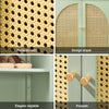SoBuy FSB72-GR Meuble d’Entrée Rotin Vert avec 4 tiroirs 70x34x90cm, Style Bohème Naturel