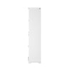 SoBuy FSB76-W Buffet Haut avec 2 Portes Vitrées, 2 Portes et 2 Tiroirs – L75×P40×H175 cm, Charge 100 kg, MDF E1, Blanc