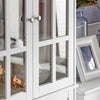 SoBuy FSB76-W Buffet Haut avec 2 Portes Vitrées, 2 Portes et 2 Tiroirs – L75×P40×H175 cm, Charge 100 kg, MDF E1, Blanc