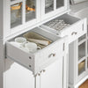 SoBuy FSB76-W Buffet Haut avec 2 Portes Vitrées, 2 Portes et 2 Tiroirs – L75×P40×H175 cm, Charge 100 kg, MDF E1, Blanc