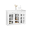 SoBuy FSB77-W Buffet Bas, Commode Armoire de Rangement, Placard de Cuisine, Meuble de Rangement pour Cuisine Salle à Manger S