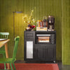 SoBuy FSB78-SCH Meuble Micro-Ondes Buffet Commode sur roulettes Armoire de Cuisine Multi-Rangement avec 3 Portes, 1 Tiroir, 1 Compartiment