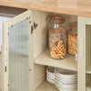 SoBuy FSB81-MI Buffet Cuisine avec Espace Micro-Ondes et Range-Bouteilles, pour Cuisine et Salle à Manger, Rangement Optimisé – L120×P40×H90 cm, Beige
