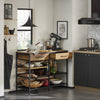 SoBuy FSB85-PF Buffet de Cuisine Industriel avec Étagères Ouvertes, Tiroirs et Range-Bouteilles - Meuble de Rangement avec Espace Micro-Ondes - pour Cuisine, Salon ou Entrée 120x91x45cm Marron